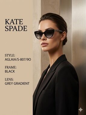 kate spade Black Cat-Eye Sunglasses with Grey Gradient Lenses